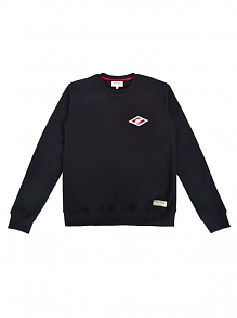 СВИТШОТ ЧЕРНЫЙ EMBROIDERED ROMB PATCH БЕЗ НАЧЁСА